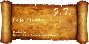 Feje Tivadar névjegykártya